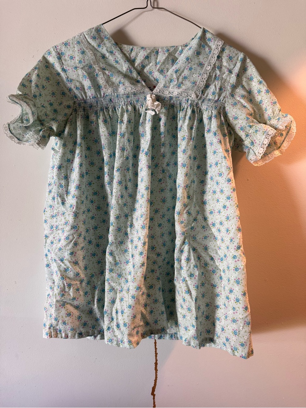 Floral Cotton top - Mint Green